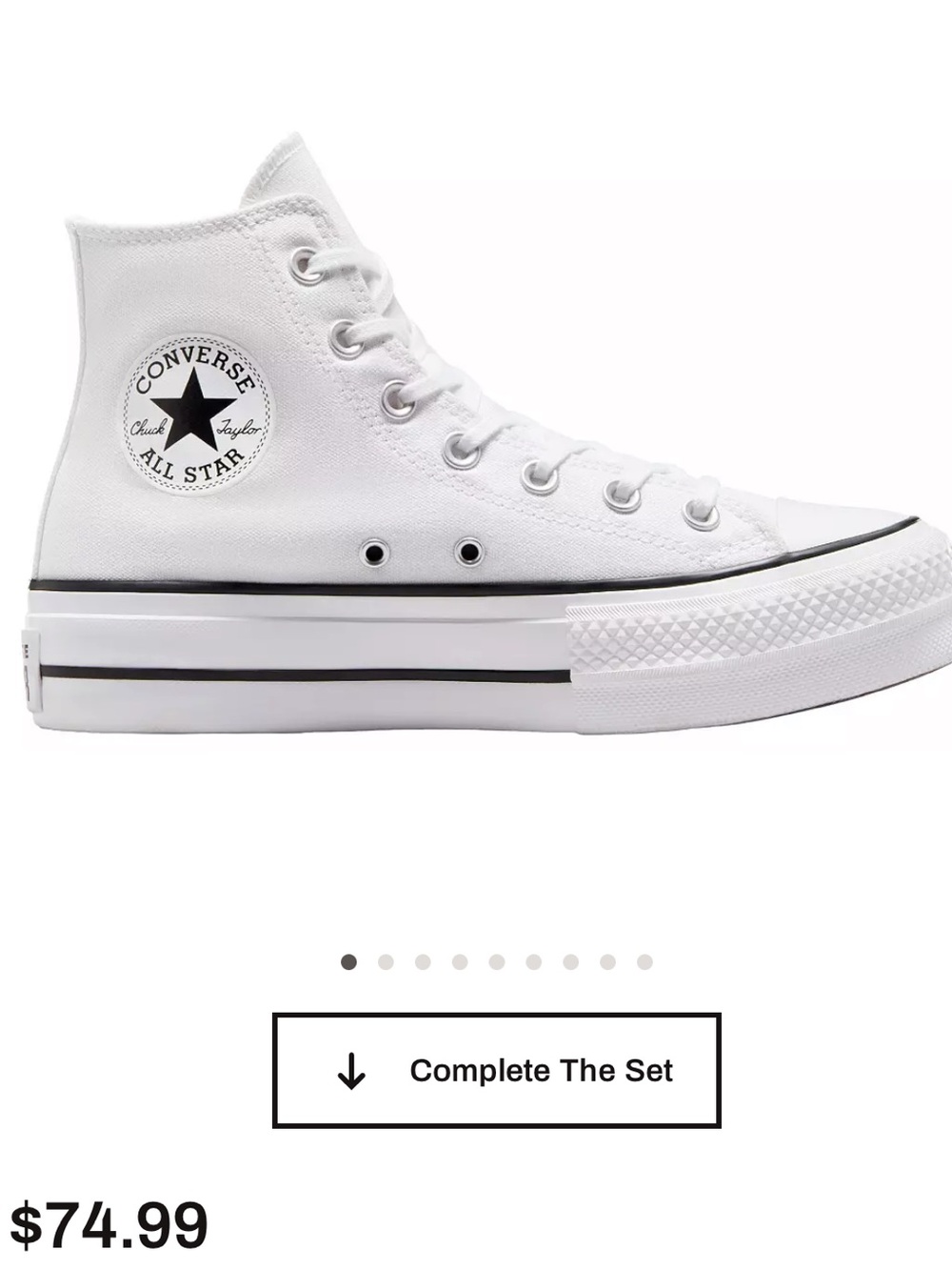 Converse White Platform Chuck Taylor High Top Sneakers